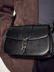 Black Belted Saddle Cross-Body Bag - Image 3 of 8