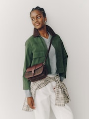 Burgundy Red Belted Saddle Cross-Body Bag - Image 1 of 4