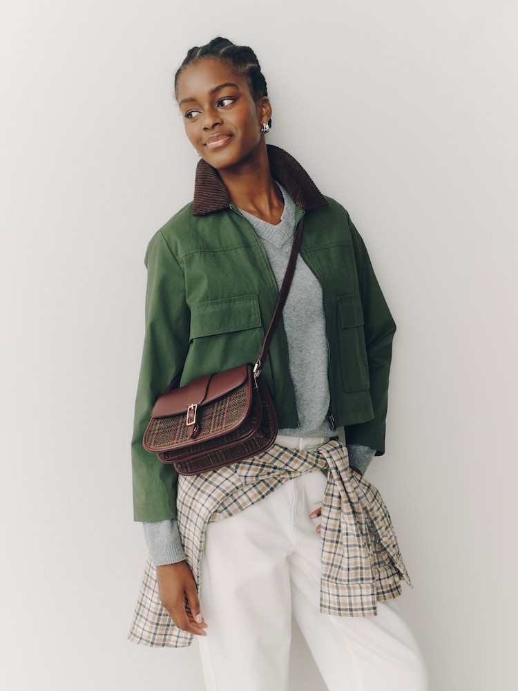 Burgundy Red Belted Saddle Cross-Body Bag - Image 1 of 4