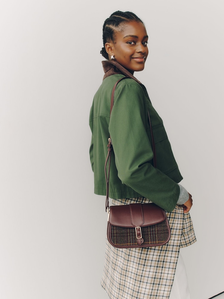 Burgundy Red Belted Saddle Cross-Body Bag - Image 2 of 4