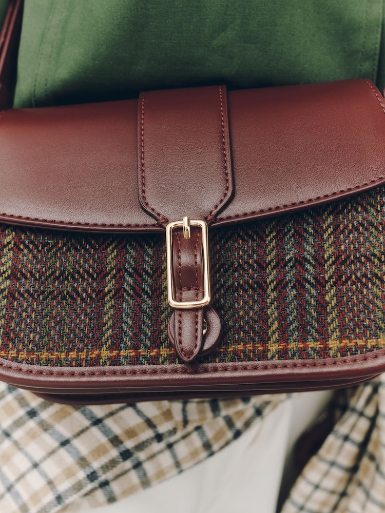 Burgundy Red Belted Saddle Cross-Body Bag - Image 4 of 4