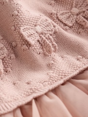 Pink Twofer Knit & Mesh Baby Dress & Tights Set 2 Piece (0mths-2yrs) - Image 5 of 5