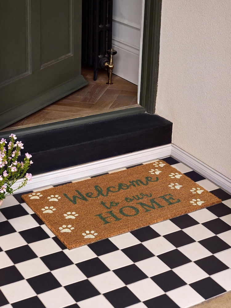 My Mat Natural Welcome Paws Coir Doormat - Image 1 of 3