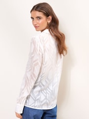 Lipsy White Geo Burnout Long Sleeve Shirt - Image 4 of 5