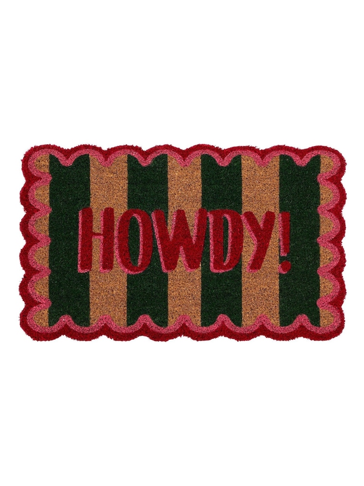 My Mat Red Howdy Stripe Coir Doormat - Image 2 of 3