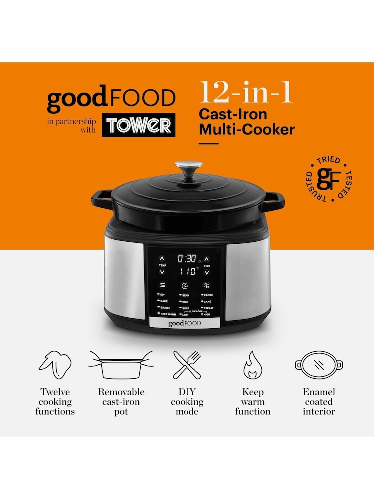 Good Food Stainless Steel 12-in-1 Electrical Dutch Oven - Image 2 of 10