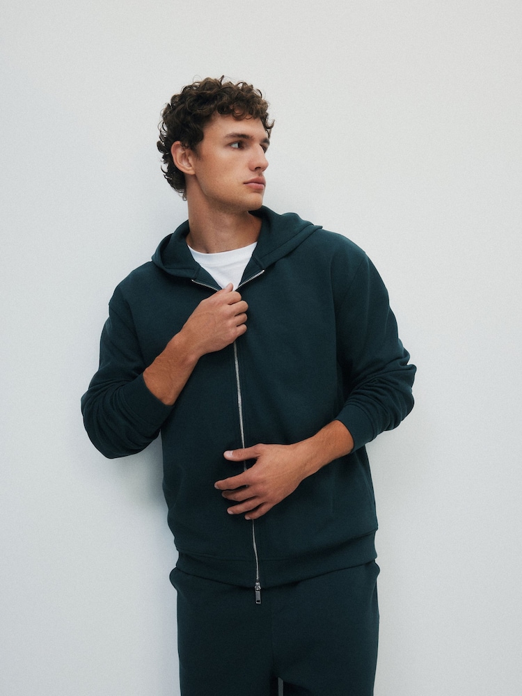 The Set 2 Pack Scuba Zip Through Hoodie Green/Navy - Image 2 of 9