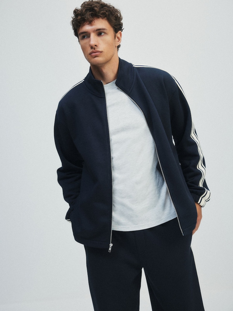The Set Side Stripe Co-ord Sweat Top & Joggers Set Dark Navy - Image 2 of 8 The Set Side Stripe Co-ord Sweat Top & Joggers Set Dark Navy - Image 2 of 8
