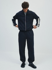 The Set Side Stripe Co-ord Sweat Top & Joggers Set Dark Navy - Image 6 of 8