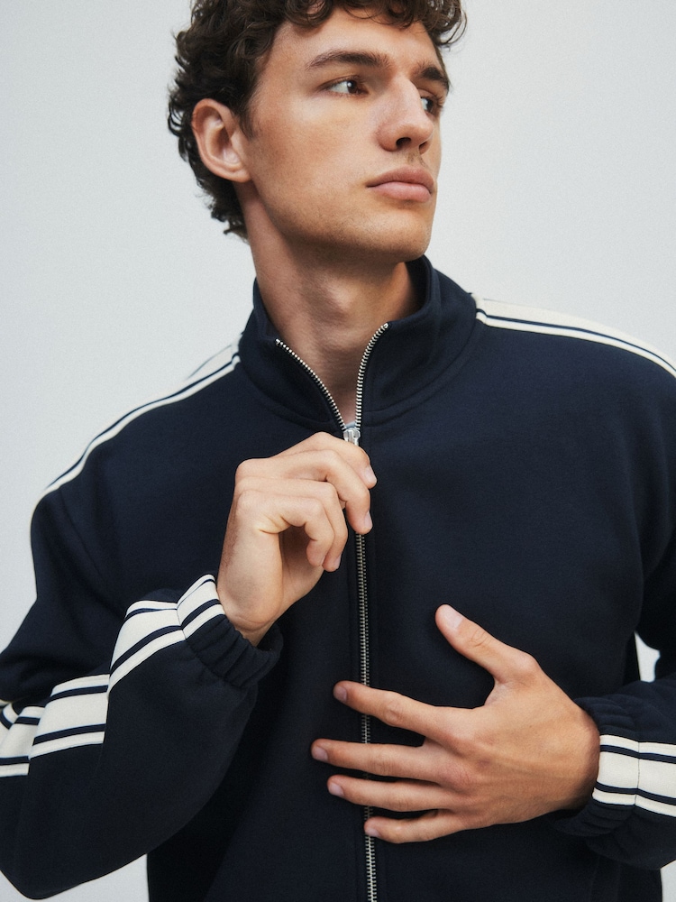 The Set Side Stripe Co-ord Sweat Top & Joggers Set Dark Navy - Image 8 of 8 The Set Side Stripe Co-ord Sweat Top & Joggers Set Dark Navy - Image 8 of 8