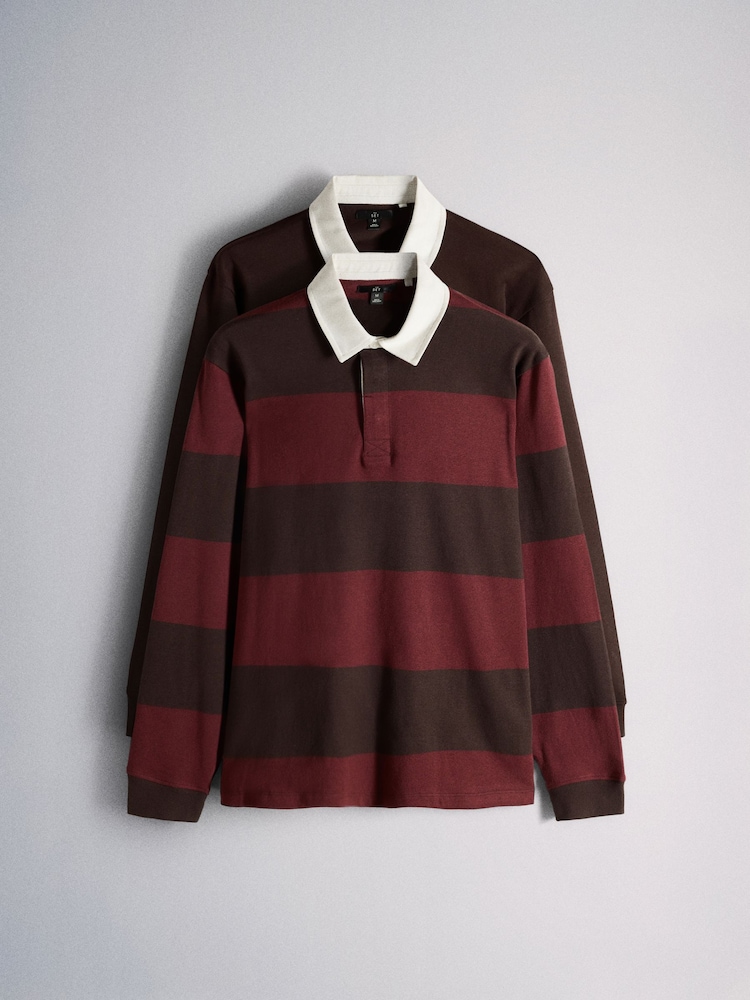 The Set 2PK Rugby Tops Berry Red - Image 2 of 11