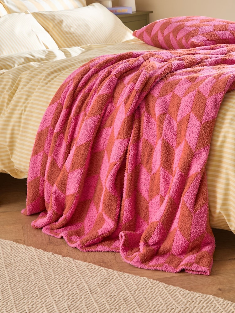 Furn Pink Pop Olsen Geometric Throw - Image 1 of 4