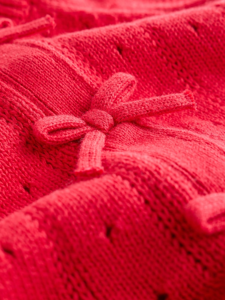 Rød - Sett med rysjestrikket Baby Sløyfe Cardigans og Leggings 2 Pieces (0mnd–2år) - Bilde 10 av 10