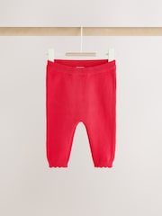 Rød - Sett med rysjestrikket Baby Sløyfe Cardigans og Leggings 2 Pieces (0mnd–2år) - Bilde 3 av 10