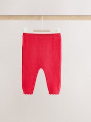 Rød - Sett med rysjestrikket Baby Sløyfe Cardigans og Leggings 2 Pieces (0mnd–2år) - Bilde 6 av 10