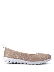 Pavers Taupe Standard Fit Lightweight Slip On Pumps - Image 2 of 5