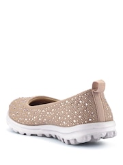 Pavers Taupe Standard Fit Lightweight Slip On Pumps - Image 3 of 5