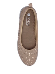 Pavers Taupe Standard Fit Lightweight Slip On Pumps - Image 4 of 5