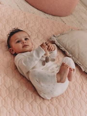 Ecru Cashmere Blend Knitted Wrap Over Cardigan and Leggings Baby 2 Piece Set (0mths-2yrs) - Image 2 of 5
