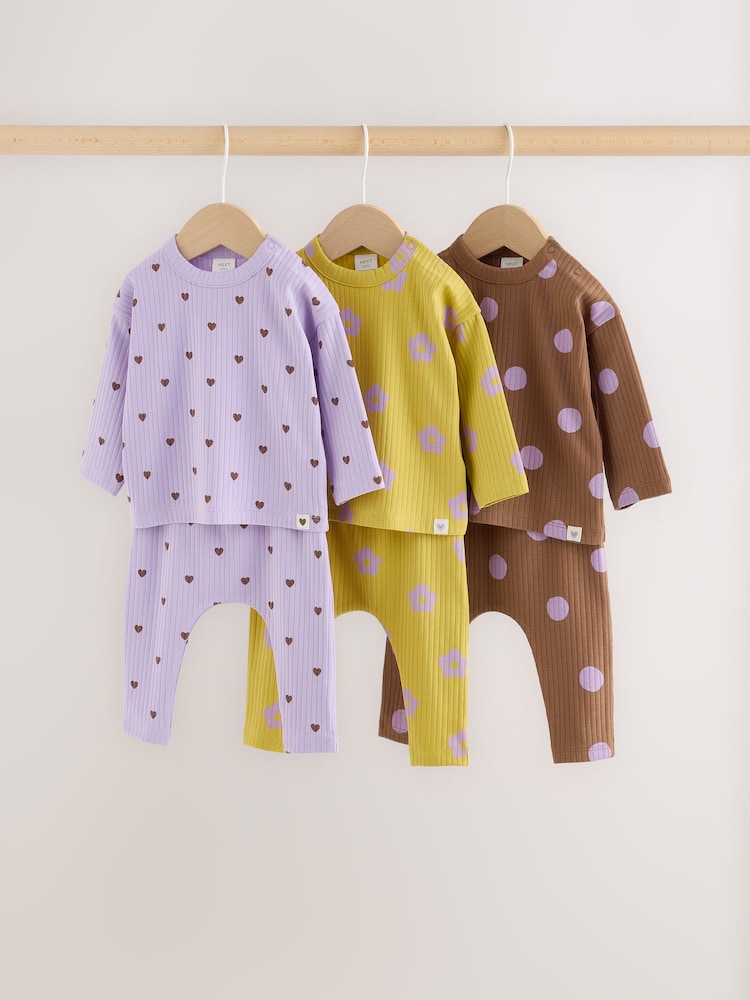 Marron/violet - Bébé Manches longues Ensemble haut et Leggings 6 Pieces (0mois-2ans) - Image 1 de 13