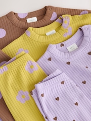 Marron/violet - Bébé Manches longues Ensemble haut et Leggings 6 Pieces (0mois-2ans) - Image 11 de 13