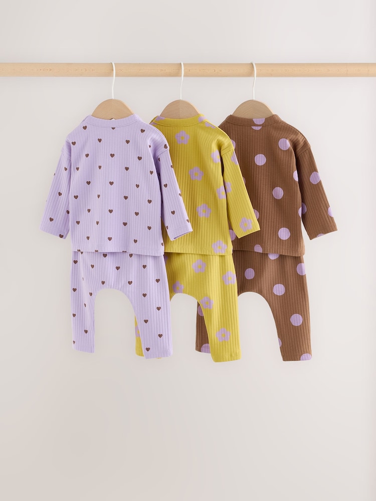 Marron/violet - Bébé Manches longues Ensemble haut et Leggings 6 Pieces (0mois-2ans) - Image 2 de 13