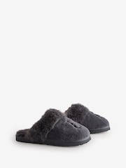 Ogļu pelēks - B by Ted Baker mākslīgās kažokādas mūļu čības ar izšuvumu - Attēls 2 no 6