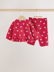 Red Heart Baby Sweat Top And Joggers Set 2 Piece (0mths-2yrs) - Image 6 of 13