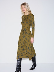 Jigsaw Green Ink Cloud Crinkle Knot Dress - Image 3 of 4