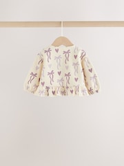 Purple Bow Baby Sweat Top And Joggers Set 2 Piece (0mths-2yrs) - Image 10 of 13
