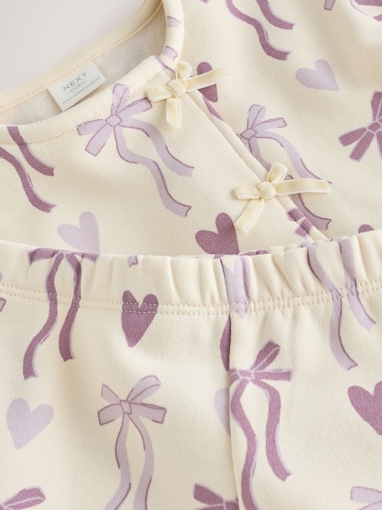 Purple Bow Baby Sweat Top And Joggers Set 2 Piece (0mths-2yrs) - Image 13 of 13