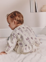 Purple Bow Baby Sweat Top And Joggers Set 2 Piece (0mths-2yrs) - Image 2 of 13