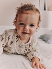 Purple Bow Baby Sweat Top And Joggers Set 2 Piece (0mths-2yrs) - Image 3 of 13