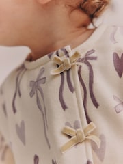 Purple Bow Baby Sweat Top And Joggers Set 2 Piece (0mths-2yrs) - Image 5 of 13