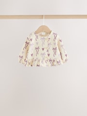 Purple Bow Baby Sweat Top And Joggers Set 2 Piece (0mths-2yrs) - Image 8 of 13