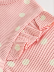 Pink Spot Peplum Top and Leggings Baby Set (0mths-2yrs) - Image 9 of 12