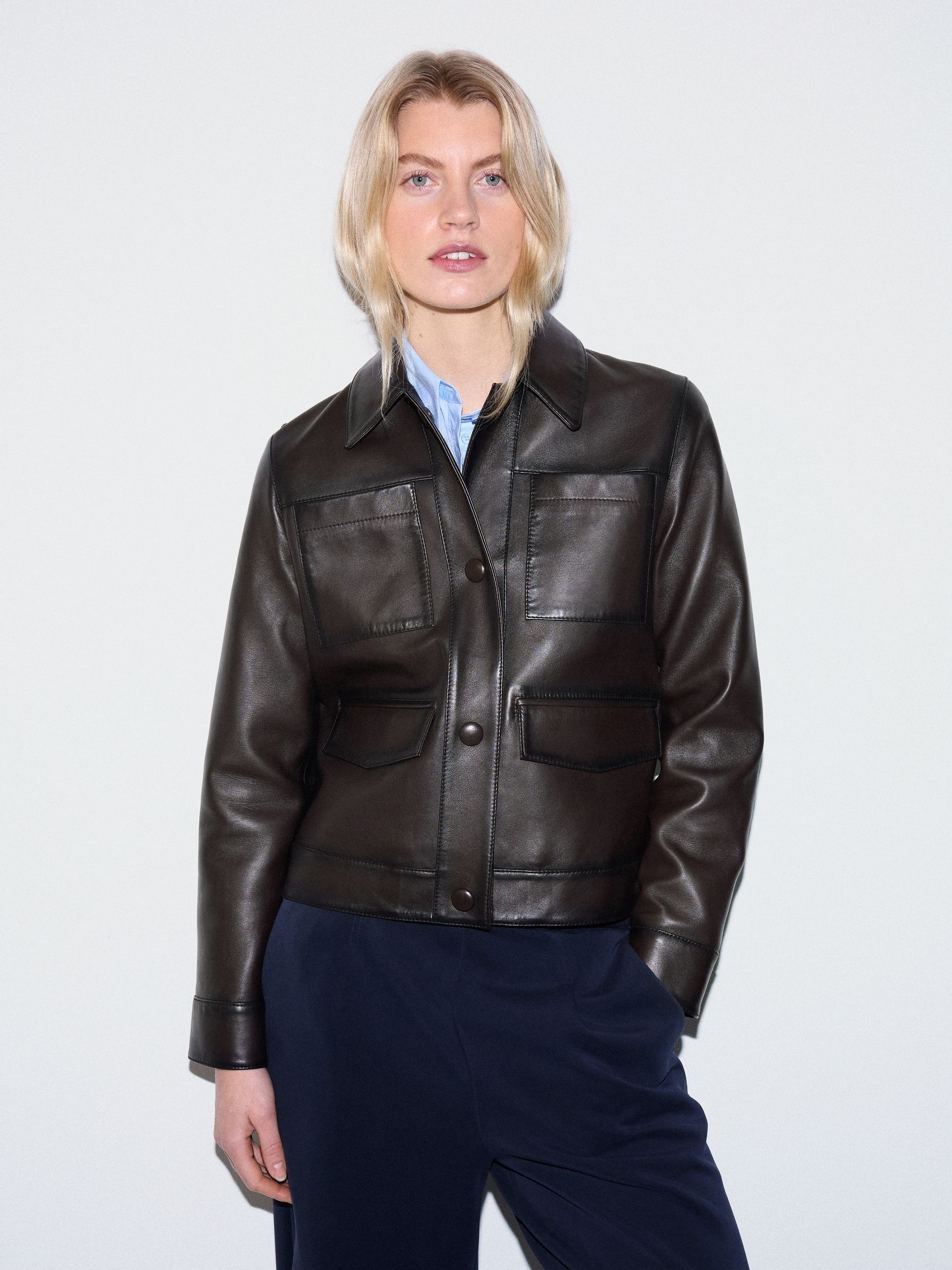 ジャケット・アウター 90'sGap single zip cropped leatherjacket LEATHER ZIP SHORT JACKET – OBLIGE