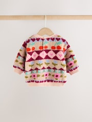 Pink Fairsle Printed Baby Fleece Sweater and Leggings Set 2 Piece (0mths-2yrs) - Image 7 of 13