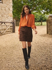 Love & Roses X Binky Orange Lace Cuff Button Through Shirt - Image 3 of 4
