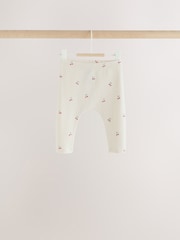 Pink Cherry Print Baby Leggings 5 Pack (0mths-2yrs) - Image 2 of 11