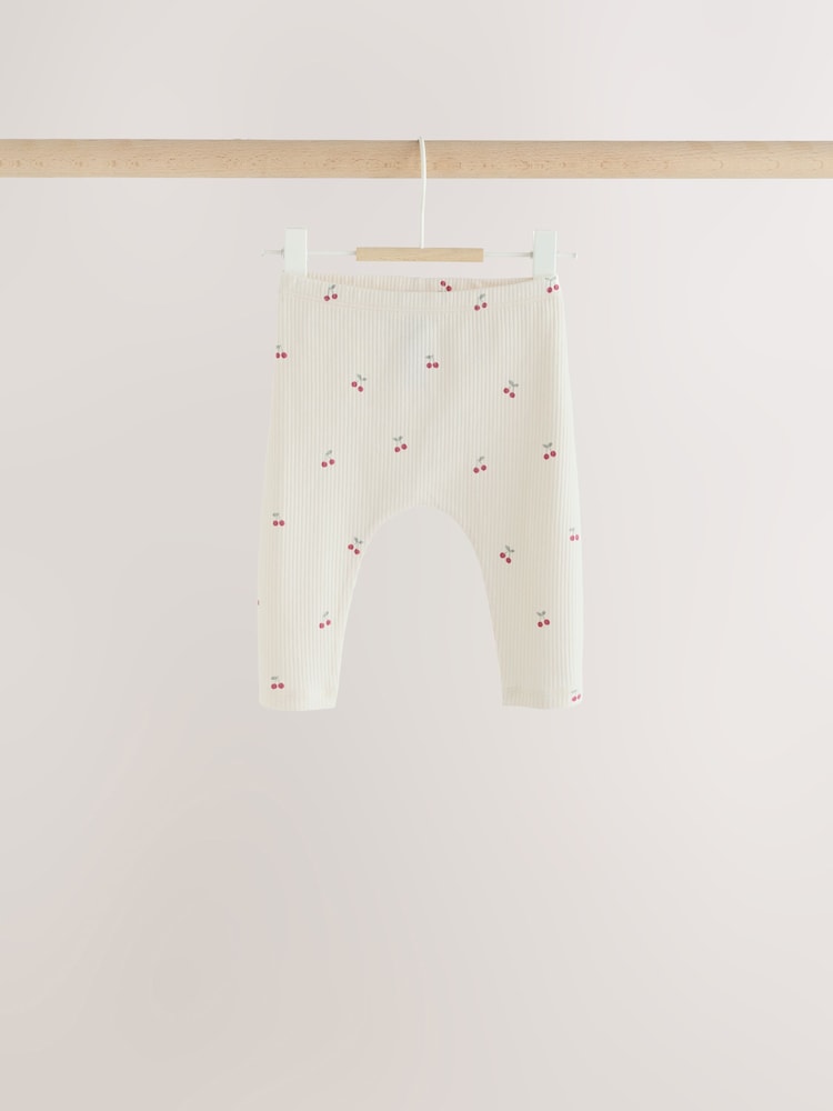 Pink Cherry Print Baby Leggings 5 Pack (0mths-2yrs) - Image 2 of 11 Pink Cherry Print Baby Leggings 5 Pack (0mths-2yrs) - Image 2 of 11
