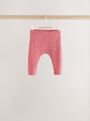 Pink Cherry Print Baby Leggings 5 Pack (0mths-2yrs) - Image 4 of 11