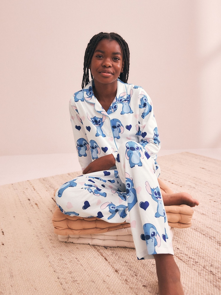 Plavo/Krem boja - Lilo & Stitch Jersey Button Through Pyjamas 1 Pack (3-16yrs) - Slika 2 od 9 Plavo/Krem boja - Lilo & Stitch Jersey Button Through Pyjamas 1 Pack (3-16yrs) - Slika 2 od 9