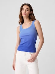 Gap Blue Ombre Soft Ribbed Sleeveless Vest Top - Image 1 of 5