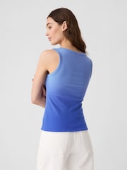 Gap Blue Ombre Soft Ribbed Sleeveless Vest Top - Image 2 of 5
