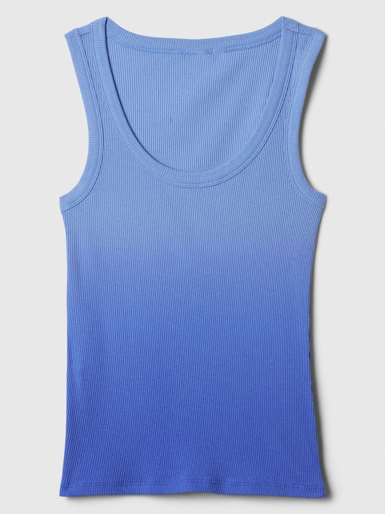 Gap Blue Ombre Soft Ribbed Sleeveless Vest Top - Image 5 of 5