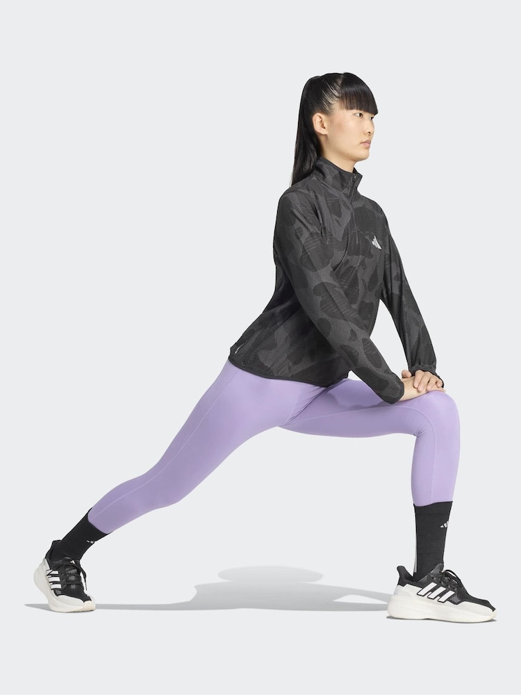 adidas Black Adi365 Running Half-Zip Shirt - Image 1 of 6