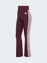 adidas Maroon Red Optime Essentials 3-Stripes Flare Leggings - Image 7 of 7