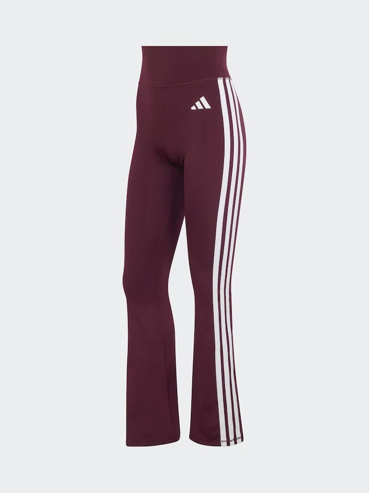 adidas Maroon Red Optime Essentials 3-Stripes Flare Leggings - Image 7 of 7