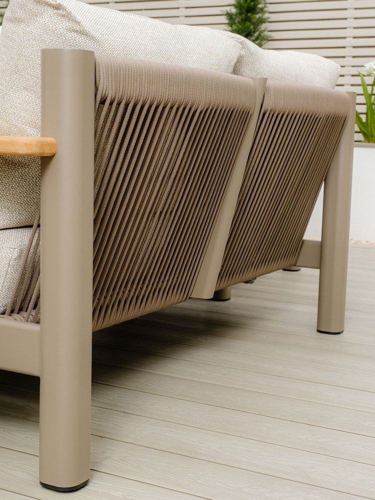 Maze Caf Brown Sicily 2 Seat Garden Sofa Set with Coffee Table - Image 2 of 6